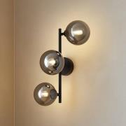 Lindby wandlamp Orbelia, zwart, 3-lamps, glas, G9