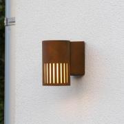 Buitenwandlamp Pistoia, roestkleurig, hoogte 17 cm, metaal, IP54