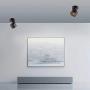 PURE LED plafondspot Cup, zwart, Ø 9,5 cm, metaal