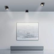 PURE LED plafondspot Move, zwart, Ø 12 cm, metaal/glas