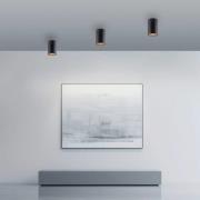 PURE LED badkamer plafondlamp Point, zwart Ø 6 cm, metaal, IP44