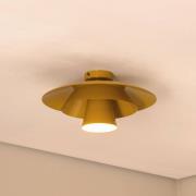 Plato plafondlamp, mosterdgeel, metaal, Ø 38 cm, E27