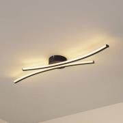 Lindby LED plafondlamp Ravion, 90 cm, zwart, 3.000 K