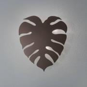 Wandlamp Monstera, bladvorm, 3 x G9, staal, bruin