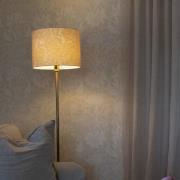 Vloerlamp Amy, geel/goud, hoogte 150 cm, textiel, E27