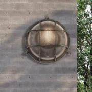 Scheepslamp Porto rond, zwart-zilver