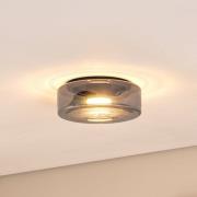 Plafondlamp Titania, rookgrijs/zwart, glas, Ø 25 cm