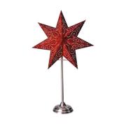 Staande ster Antique, metaal/papier, rood