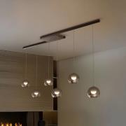 Lucande LED hanglamp Orelie, zwart, glas, 6-lamps