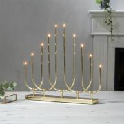 Kandelaar Novum, 10-lamps, messingkleurig, metaal, E5