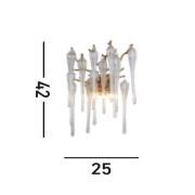 Wandlamp Heritage, breedte 25 cm, goudkleurig/helder, glas