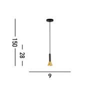 Hanglamp Signal, Ø 9 cm, zwart/goudkleurig, metaal