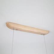 LED hanglamp Kenzie, lengte 60 cm, lichtbruin, hout, CCT