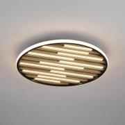 LED plafondlamp Equalise, Ø 49 cm, zwart/lichtbruin, metaal