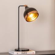Tafellamp Yildo, zwart/koper, metaal, hoogte 52 cm