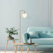 Vloerlamp Viran, antiek goud, glas, hoogte 146 cm, E14