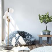 Vloerlamp Faze, goudkleurig, glas, 130 cm, 4-lamps, E27