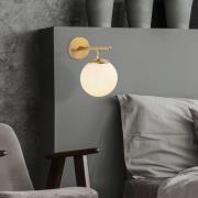 Wandlamp Roe, goudkleurig, glas, hoogte 24 cm, E14