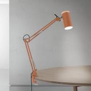 Tafellamp Gili, koraalrood, klem, staal, hoogte 75 cm E27