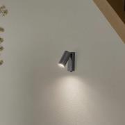 Wandspot FOURTY, donkergrijs, hoogte 17 cm, metaal, GU10