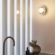 MARSET LED buiten wandlamp Roc, Ø 14 cm, zwart/doorschijnend