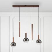 Paul Neuhaus LED hanglamp Bowl, lengte 100 cm, bruin/grijs