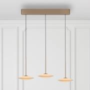 Paul Neuhaus LED hanglamp Elipsa, 3-lamps, wit/brons