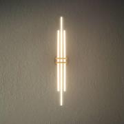 LED plafondlamp Tinka, houtkleurig/zwart, lengte 98 cm