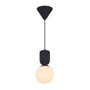 Hanglamp Sadie, zwart, Ø 15 cm, glas/keramiek