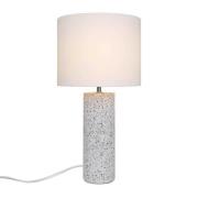 Tafellamp Antiga, wit, hoogte 50 cm, stof/steen