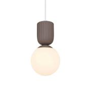 Hanglamp Sadie, lichtbruin, Ø 15 cm, glas/keramiek
