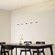 Lucande LED hanglamp Hayley, 96 cm, 5-lamps, chroom, glas