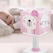 Kindertafellamp Baby Jungle, roze, G4, breedte 14 cm