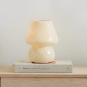 Lindby Andriana tafellamp, geel/wit, glas, Ø 15 cm