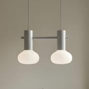 Hanglamp Flo, grijs, 2-lamps, glas