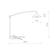 Booglamp Poise, zwart, staal, textiel, uitsteeklengte 260 cm