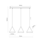 Hanglamp Cono, 3-lamps, zwart, E27