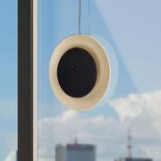 LED tafellamp Solan, zwart/beige, zonne-energie, IP54