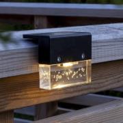 Bubbly Fence LED lamp op zonne-energie, zwart, kunststof, set van 4