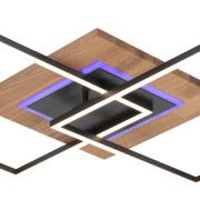 LED plafondlamp Panama M Plus, eiken/zwart, lengte 61 cm