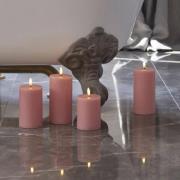 LED-kaars Sille, roze, hoogte 10 cm, was, werkt op batterijen