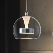 LED hanglamp Flynt, Ø 20 cm, chroomkleurig, metaal/glas, CCT