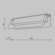 LED wandlamp FLAT, grijs/messing, breedte 30 cm, glas/metaal