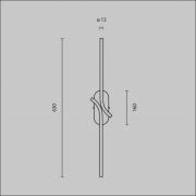 LED wandlamp RENAISSANCE, messing/zwart, hoogte 63 cm, 2-vleugelig.