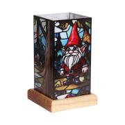 LED tafellamp Art Light Zwerg, houten voet, acryl, kleurrijk