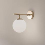 Wandlamp Roe, goudkleurig, glas, hoogte 24 cm, E14