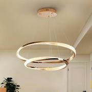 LED hanglamp Orbitas, Ø 80 cm, goudkleurig, metaal, dimmer