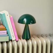 HÜBSCH LED tafellamp Mush, donkergroen, hoogte 20 cm