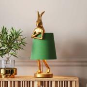 KARE tafellamp Animal Rabbit, goud/groen, 68 cm, E14