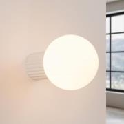 wandlamp ORBI, beige, glas/metaal, Ø 12 cm, IP44, G9